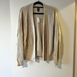 Gap beige cotton cardigan M Tall